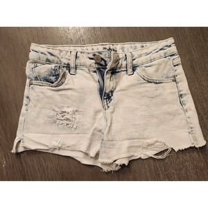 Art Class‎ Girls Denim Shorts Distressed Acid Wash Frayed Hem Size L